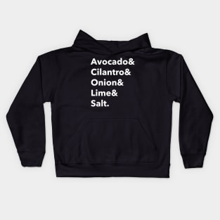 Guacamole ingredients Kids Hoodie